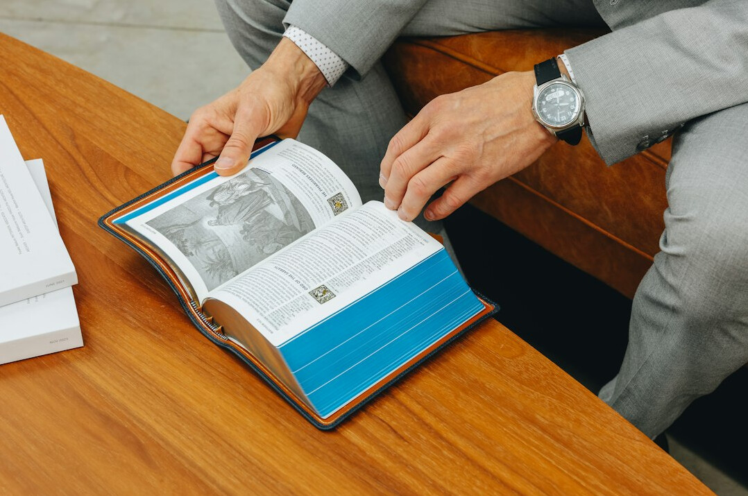 reading financial book
