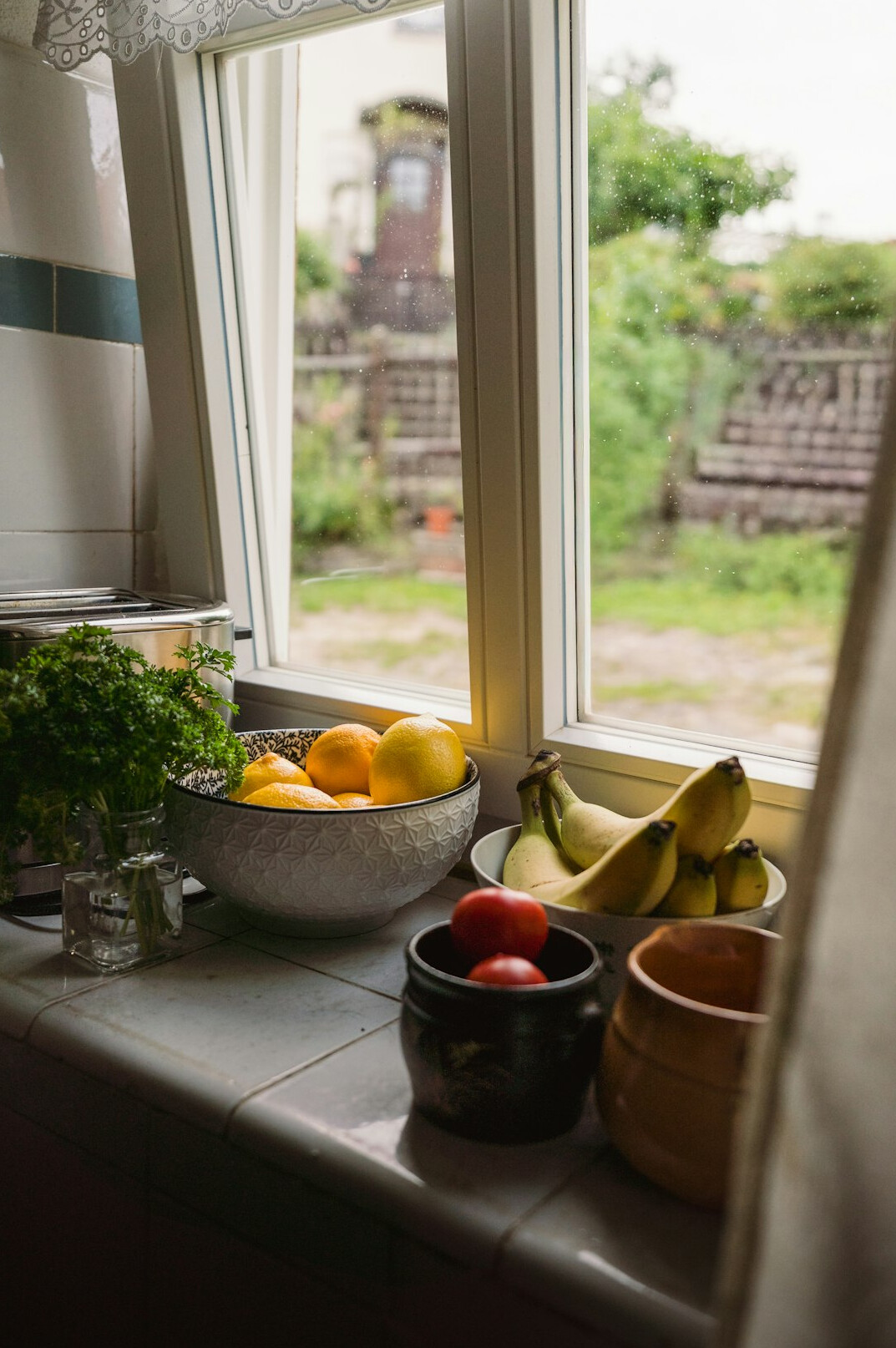 groceries on kitchen counter
